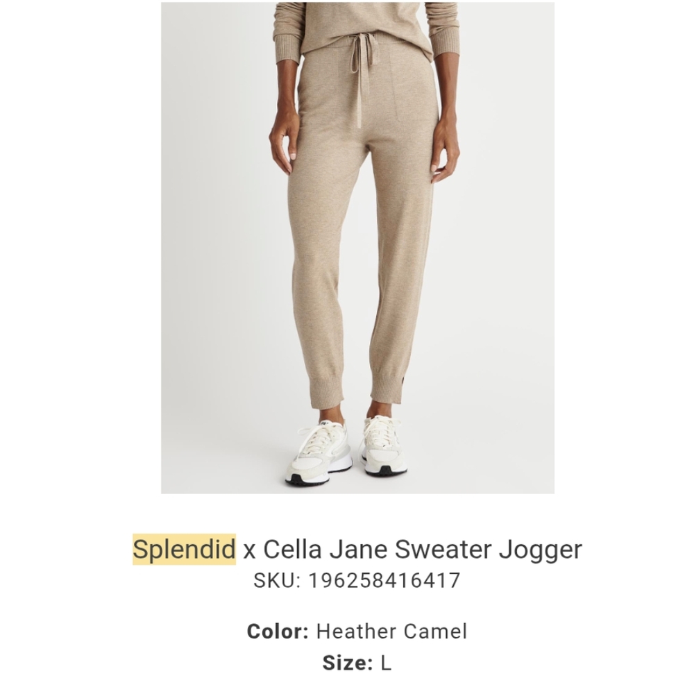 Splendid x Cella Jane Sweater Joggers NWT